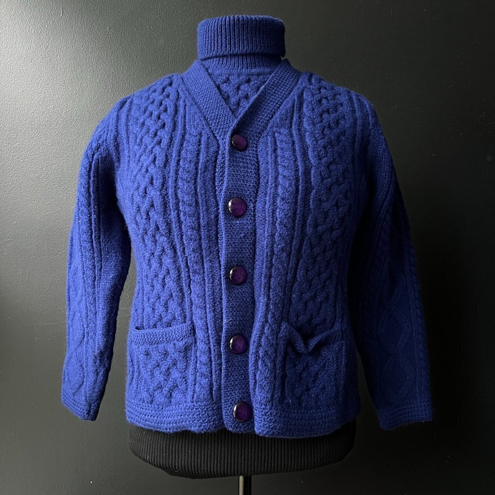 Vintage  1960s Ski-Doo Cardigan Sweater Dickie Thick Cable Knit Set Snowmobile …